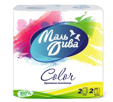 Бумажные полотенца «МАЛЬ ДИВА COLOR»