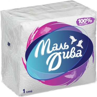 Салфетки «МАЛЬ ДИВА» Econom белые