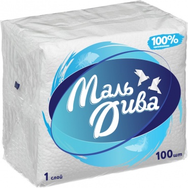 Салфетки «МАЛЬ ДИВА» Classic белые